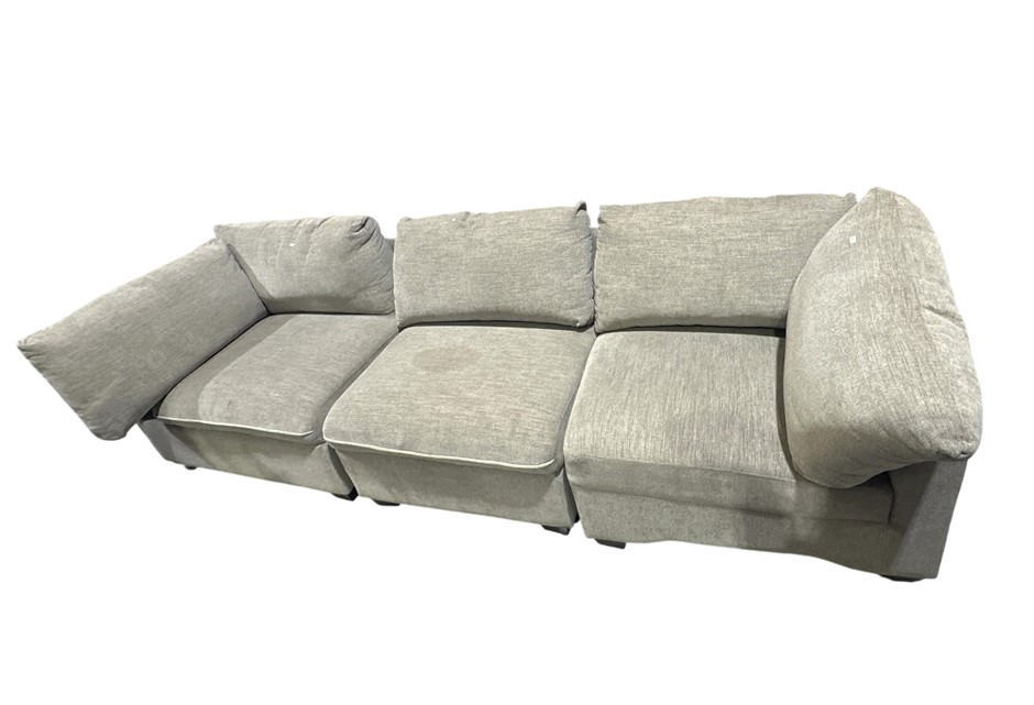 3 Seater Modular Sofa, Grey NB: photo as is