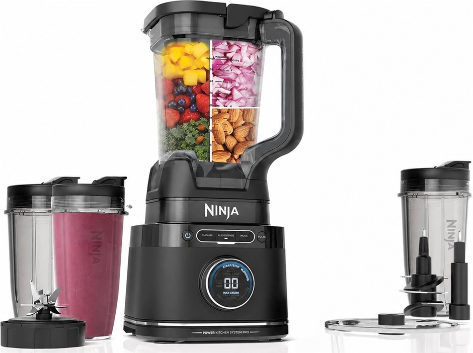 NINJA Detect Kitchen System Power Blender Only c/w Accessories, Black. NB: