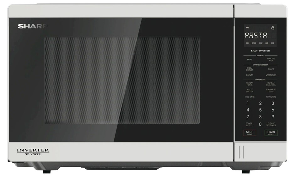 SHARP 34L 1200W Inverter Microwave, White, R350EW NB: minor use, no box