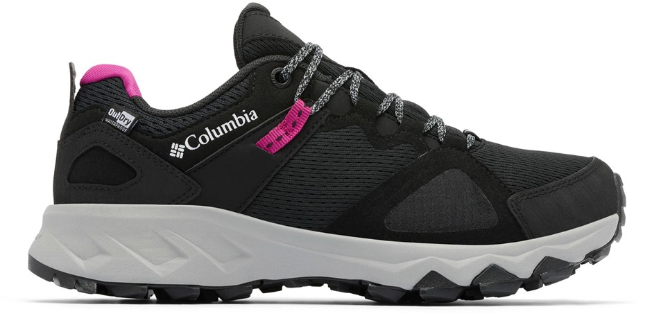 COLUMBIA Women's Peakfreak Hera Low Outdry Hiking Shoes, Black, Wild Fuchsi