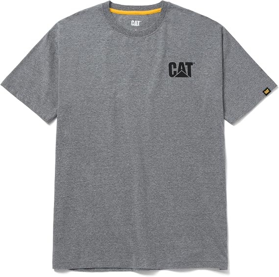 CAT Men's Trademark T-Shirt, Dark Heather Grey, S