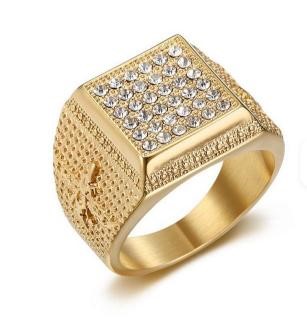 Men's 925 Silver Ring – Gold Finish – S925 Italy Stamped – Size 10 US