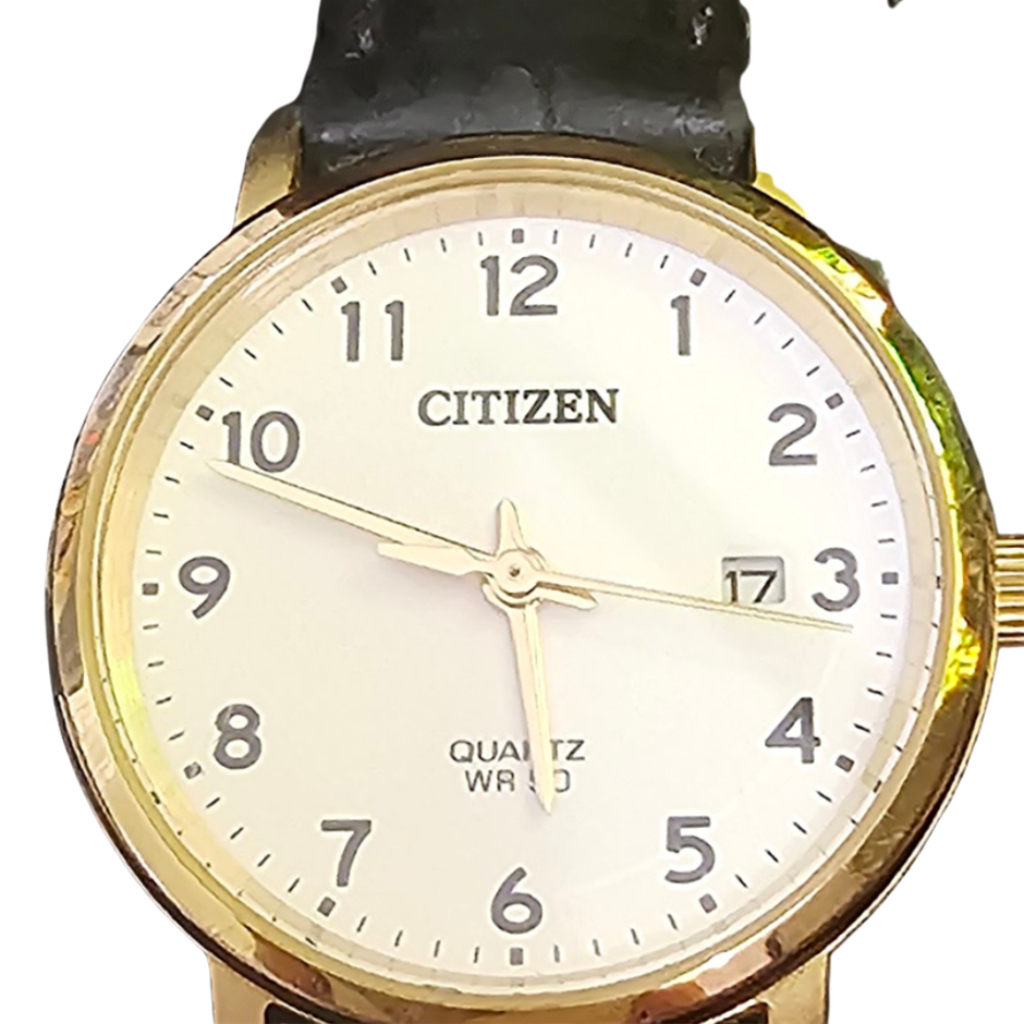 CITIZEN QUARTZ 28MM GOLD-TONE STAINLESS STEEL EU6093-05A  BXP