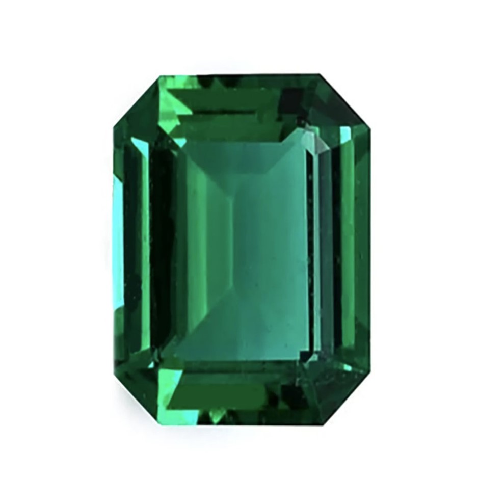 7.18ct Emerald Cut Synthetic Green Emerald Gemstones