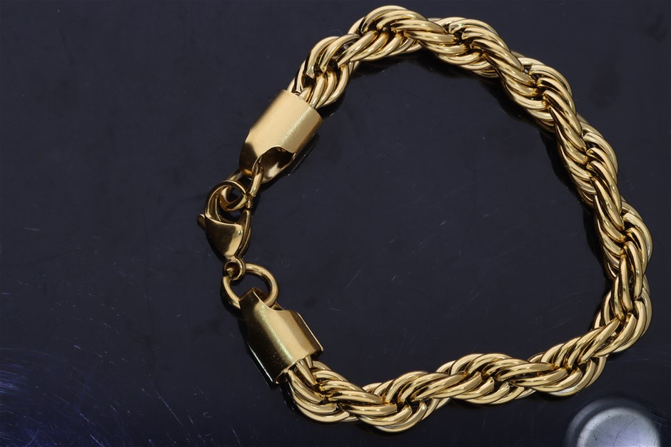 Gold Plated Rope Link Bracelet
