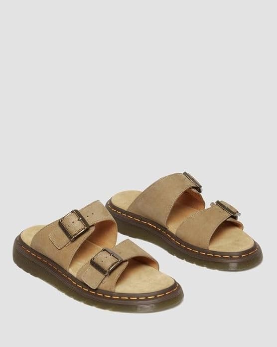 Dr. Martens Unisex Josef Slide Sandal, Tan Bronx Suede, UK 7/US M8W9