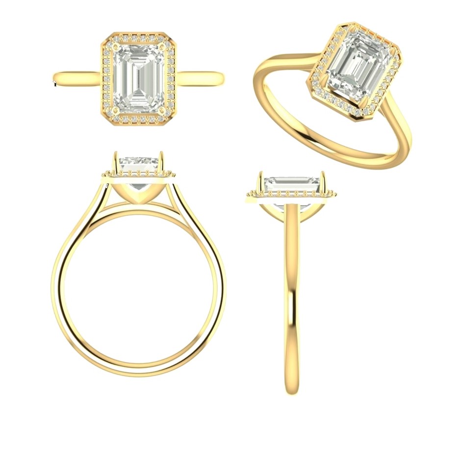 18k Yellow Gold 1.00 ct Lab Diamond Engagement Ring