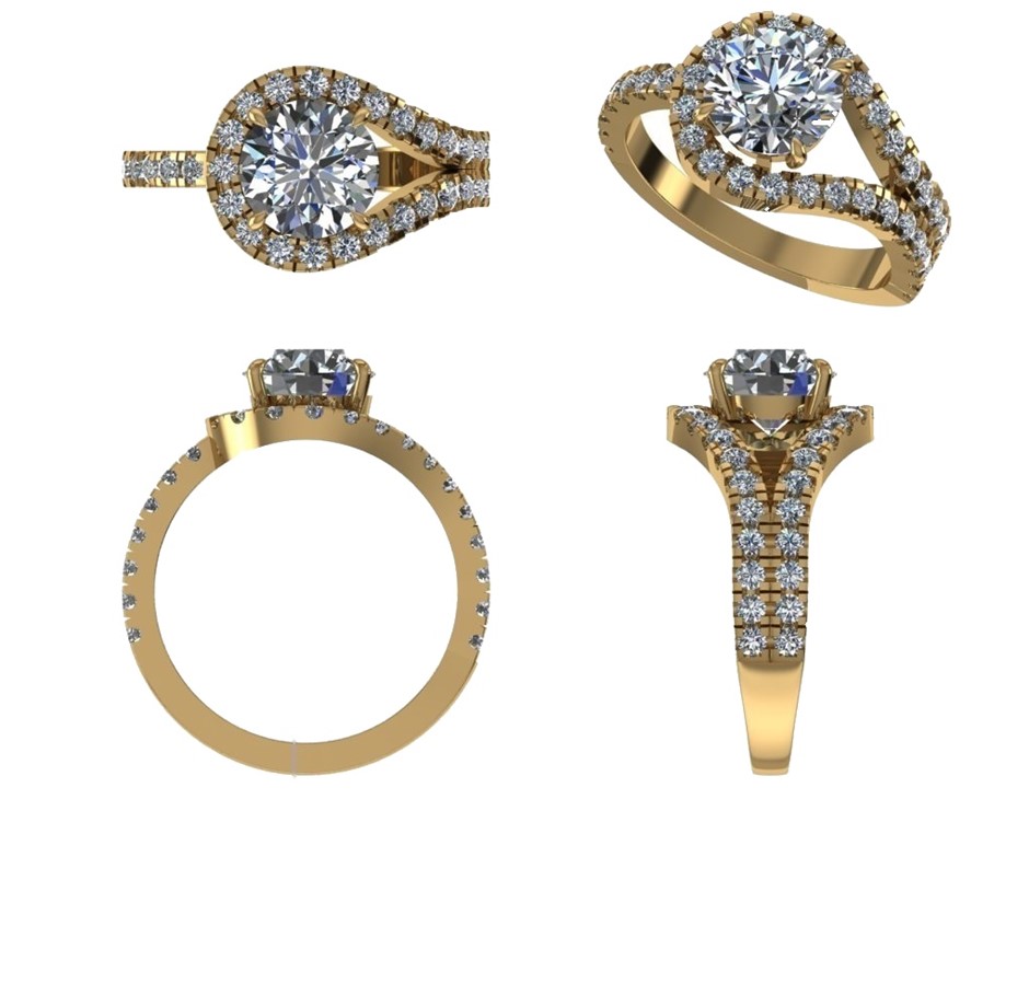 18k Yellow Gold 1.00 ct Lab Diamond Engagement Ring