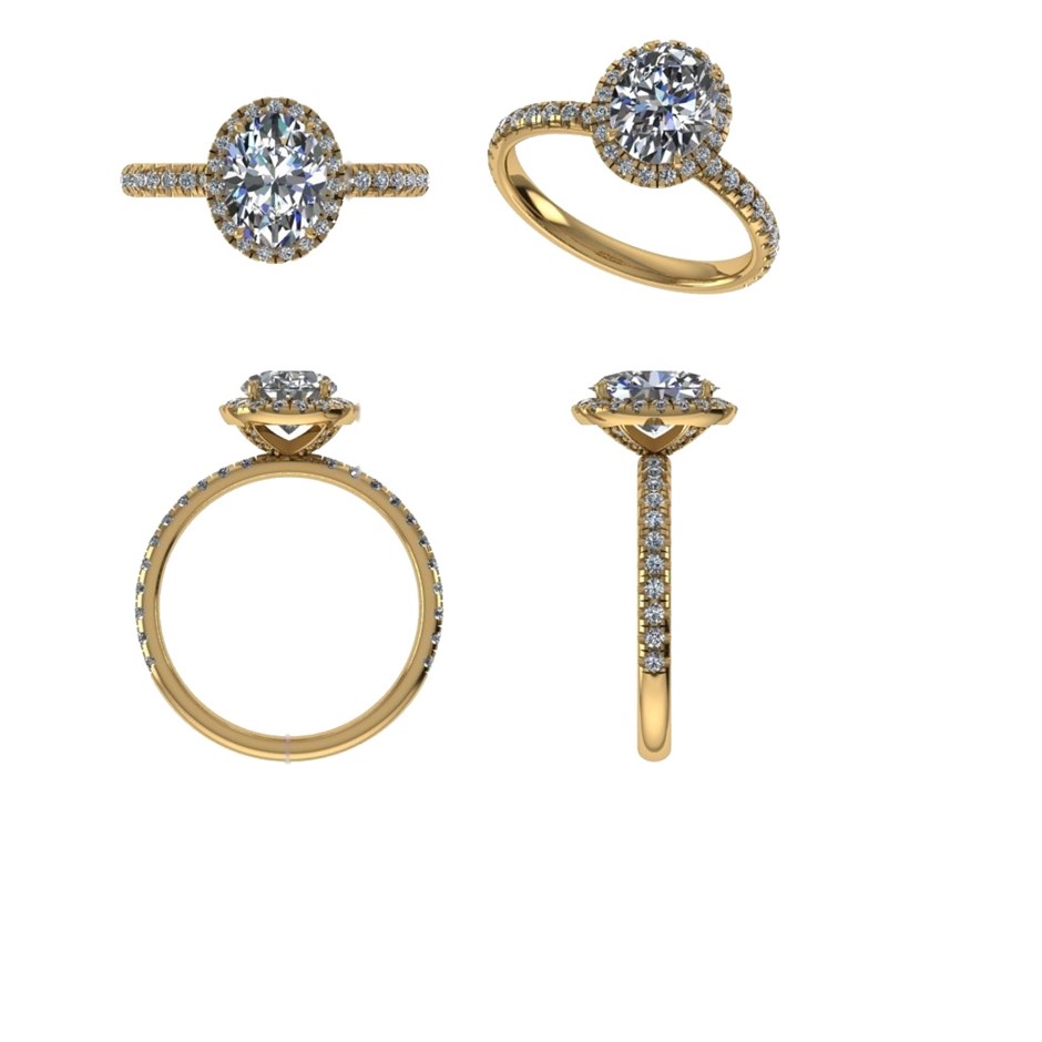 18k Yellow Gold 1.00 ct Lab Diamond Engagement Ring