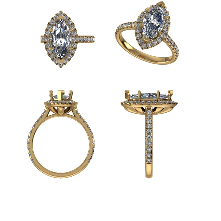 18k Yellow Gold 1.00 ct Lab Diamond Engagement Ring