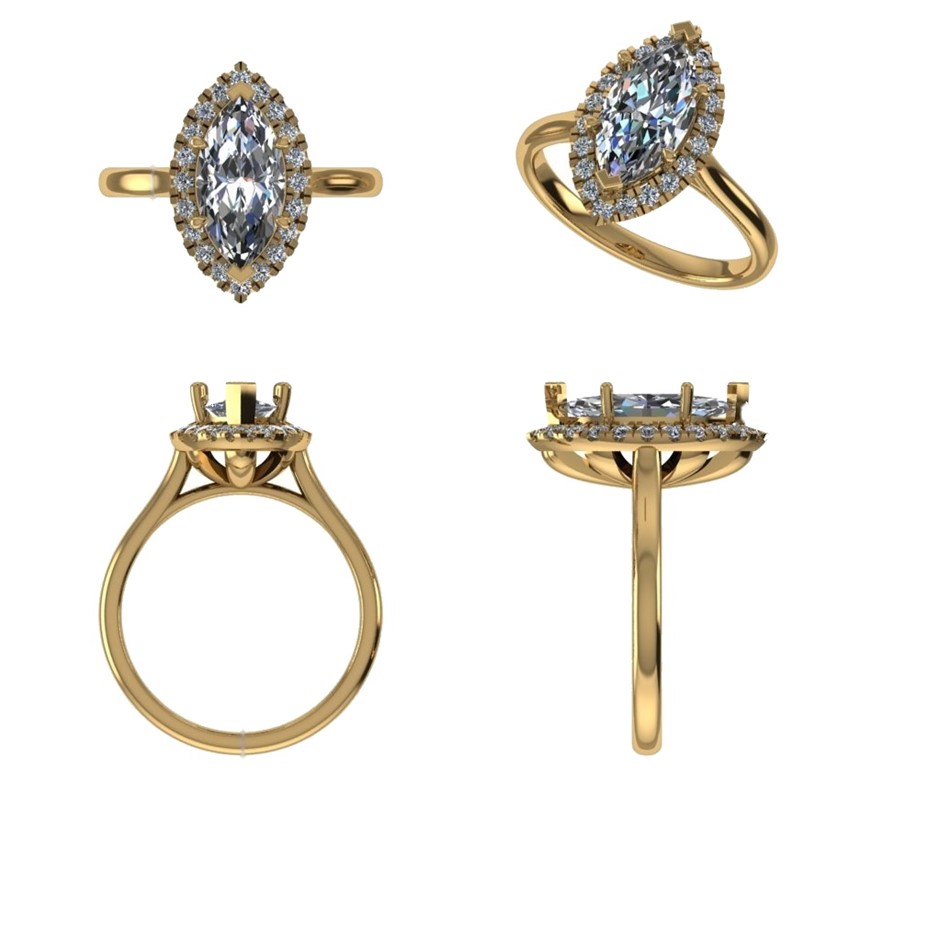 18k Yellow Gold 1.00 ct Lab Diamond Engagement Ring