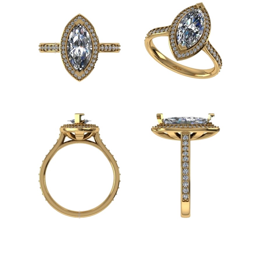 18k Yellow Gold 1.00 ct Lab Diamond Engagement Ring
