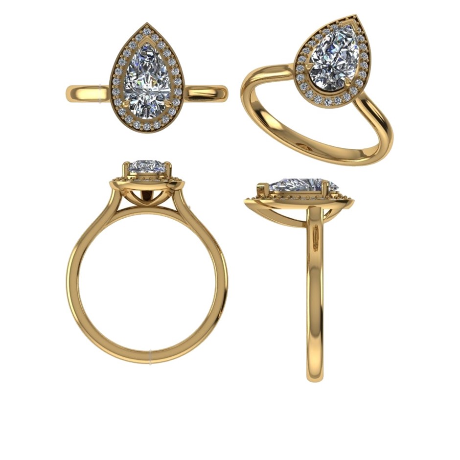 18k Yellow Gold 1.00 ct Lab Diamond Engagement Ring