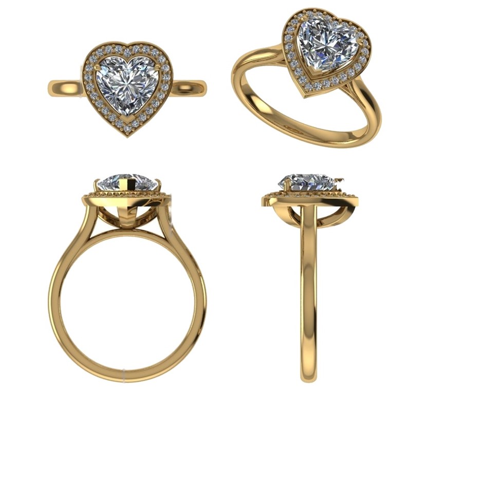 18k Yellow Gold 1.00 ct Lab Diamond Engagement Ring