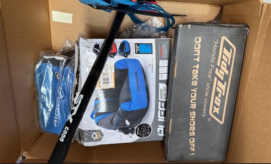 Assorted Box of Sporting Goods. NB: Items may not be in original packaging