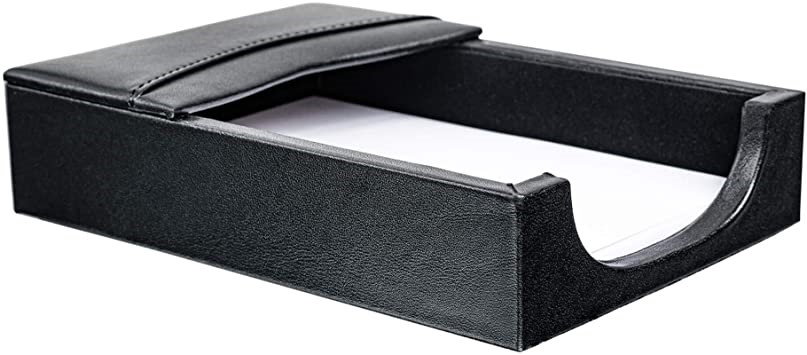 2 x DACASSO Classic Black Leather 4 x 6" Memo Holder