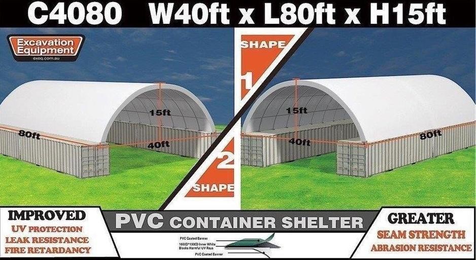 Heavy duty 40ft x 80ft Container Shelter(Unused)