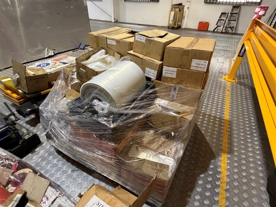 Pallet Comprising Assorted Quantity of Rolls of Plastic Sleeving & Plastic
