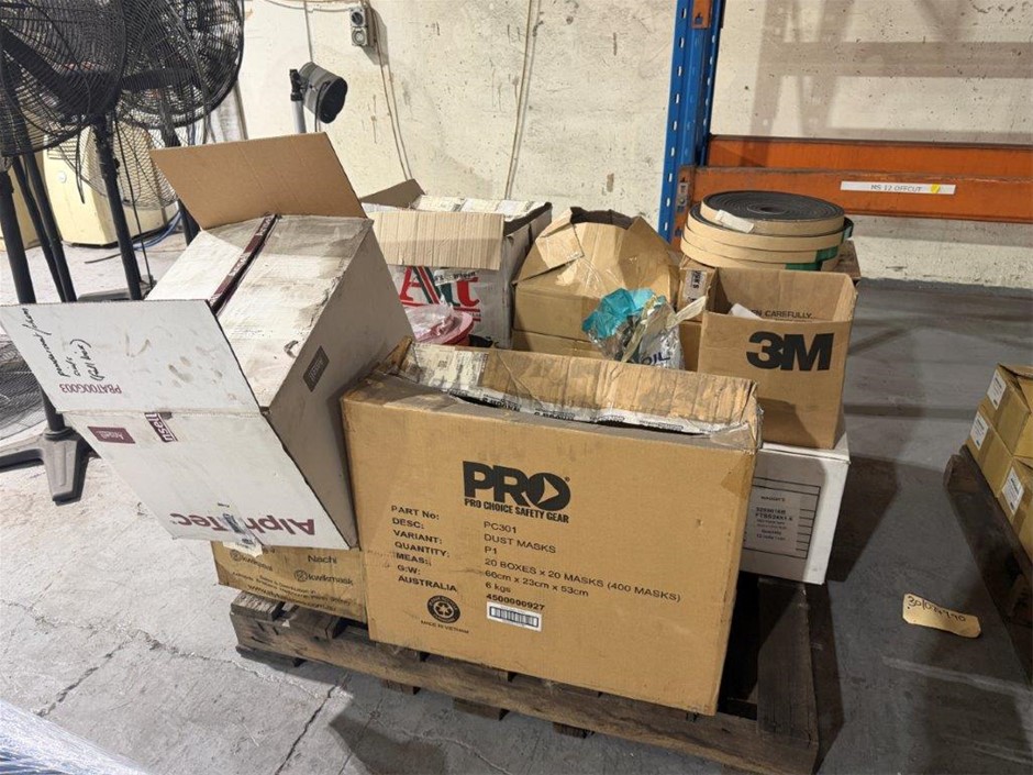 Pallet of Assorted Double Sided Tape & Disposable Overalls