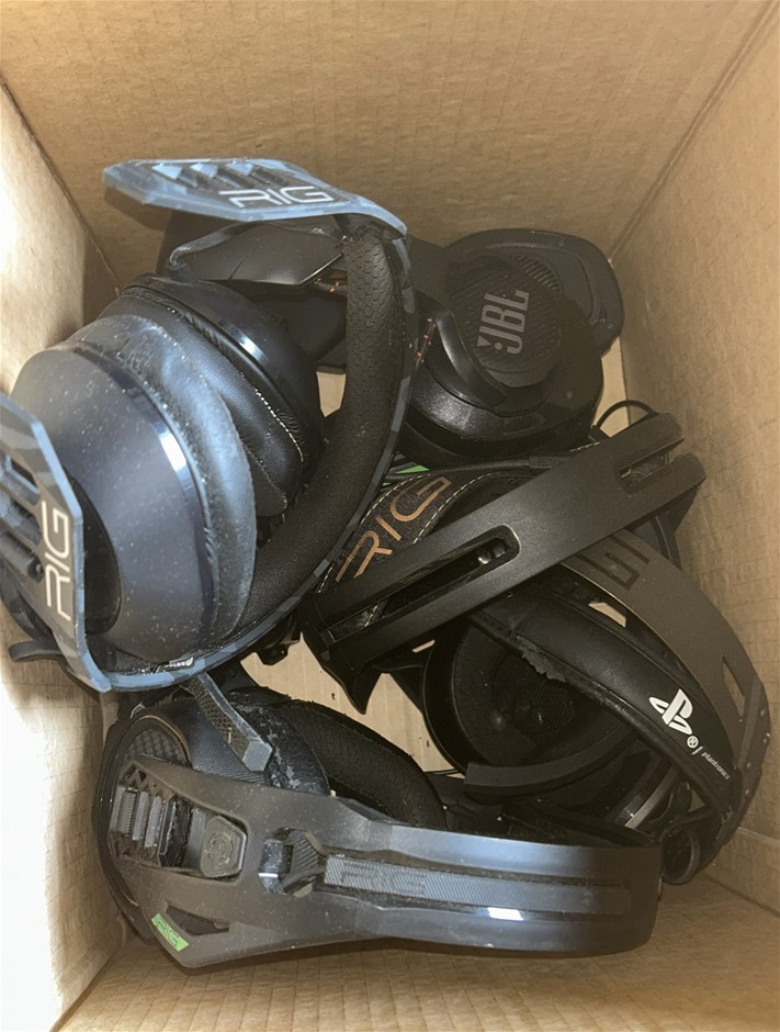Box of RIG Gaming Headsets (Used, Faulty) (For Parts Only)