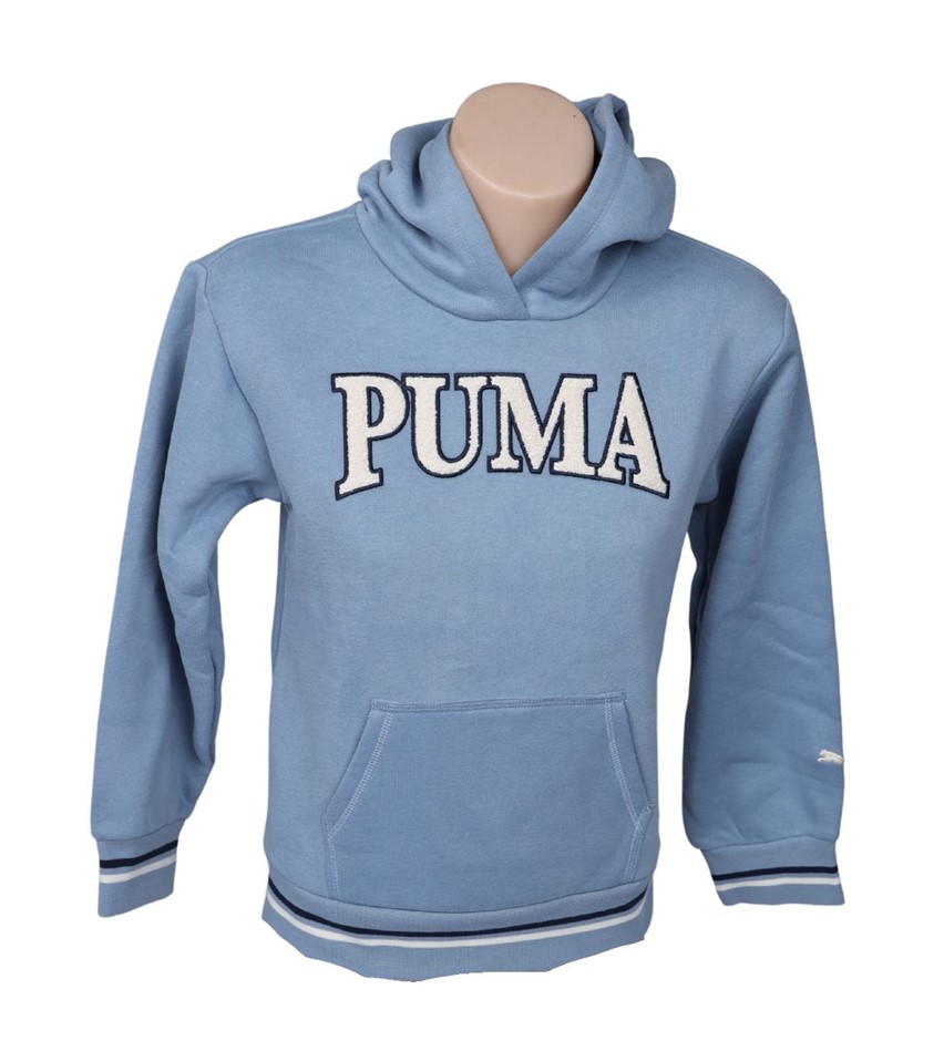 PUMA Girls' Fleece Hoodie, Size XL (UK 15-16Y), Blue (02), 221287. NB: pen