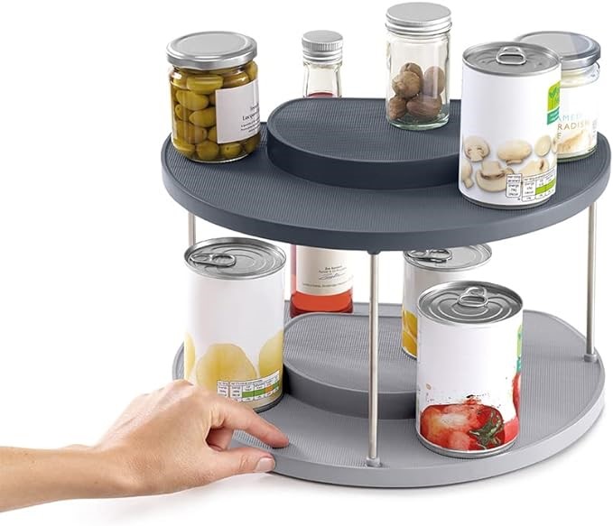 JOSEPH JOSEPH Cupboard Store 2 Tier Rotating Organiser, Size 4, 20 x 33 x 2