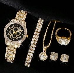 Jewelz Merchants Luxury Gold-Tone 5-Piece Set – FREE $10 Jewellery Box