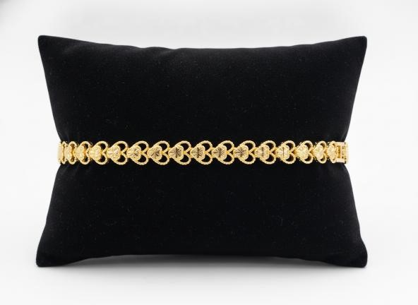 22K/Italy Yellow Gold Filled heart bracelet(stamped)-Bonus Gift