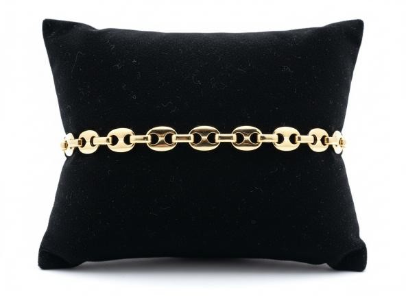 18K/Italy Yellow Gold Filled bracelet(stamped)-Bonus Gift