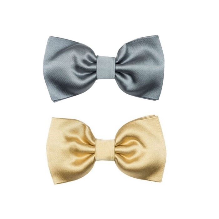 2 x JOE BLACK Bow Ties, Silver & Ivy. RRP: $79. Buyers Note - Discount Fre
