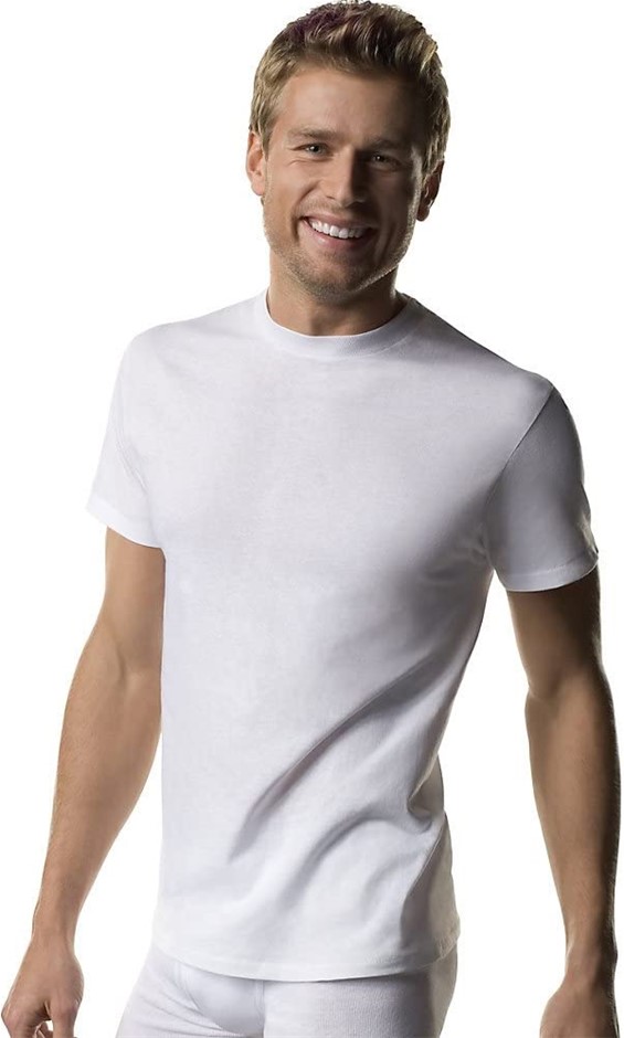 3pk x HANES Men's Tagless T-Shirts, Size S, White. Buyers Note - Discount