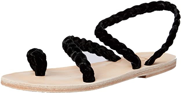 S by SEMPRE DI Women's YORI Fashion Sandals, Size 39 EU, Black Velvet, VT03