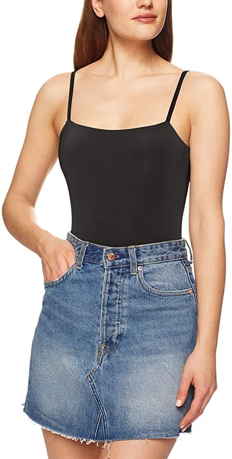 JORGE Women's Jules Bodysuit with Adjustable straps, Size 10, Black, 832006