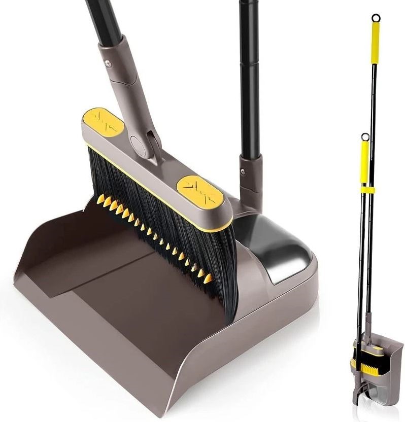 2 x CARRARA HOME Rotatable Broom & Dustpan Set. N.B Damaged packaging, well