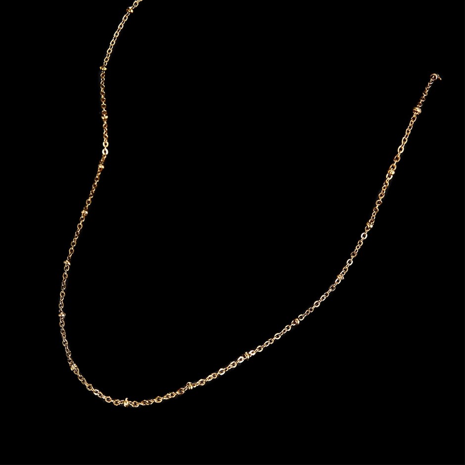 Classic Stainless Steel Delicate Ball Chain Necklace - 60cm (yellow)