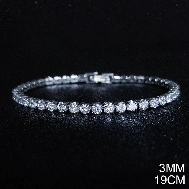 Designer Simulated Diamond Tennis Bracelet in Silver