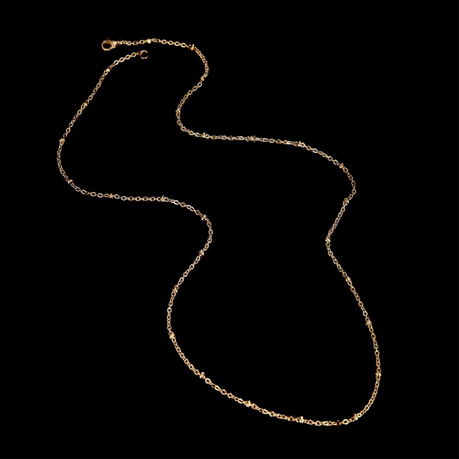 Classic Stainless Steel Delicate Ball Chain Necklace - 50cm (yellow)