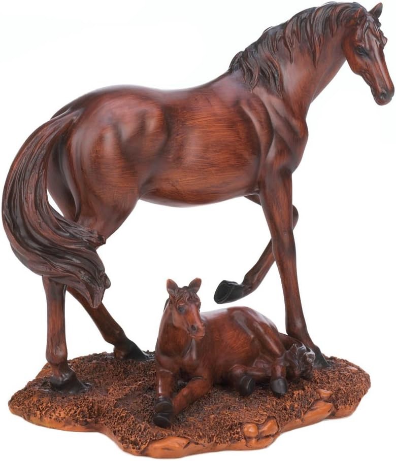 TOMTOM Koehler Home Decorative Accent Mother & Foal Horse Statue.