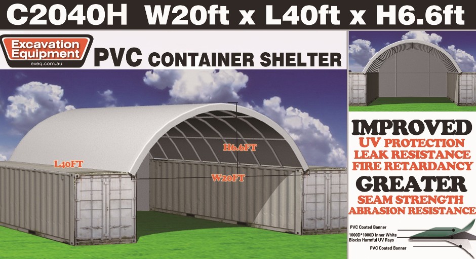 Heavy duty 40ft Container shelter with endwall (Unused),