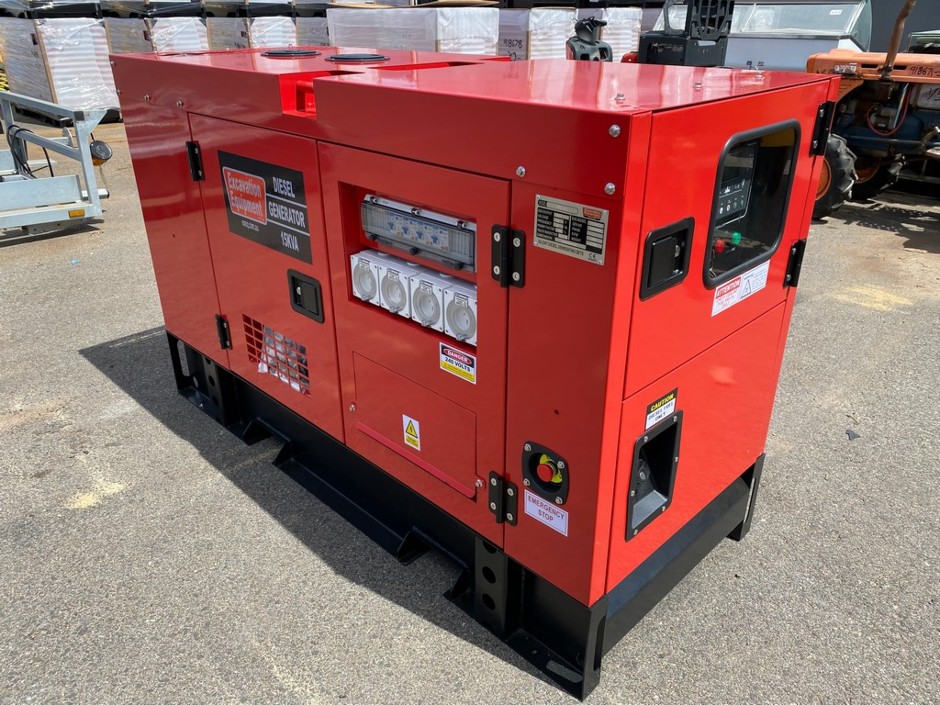Silenced 15kVA Single Phase Generator(Unused)