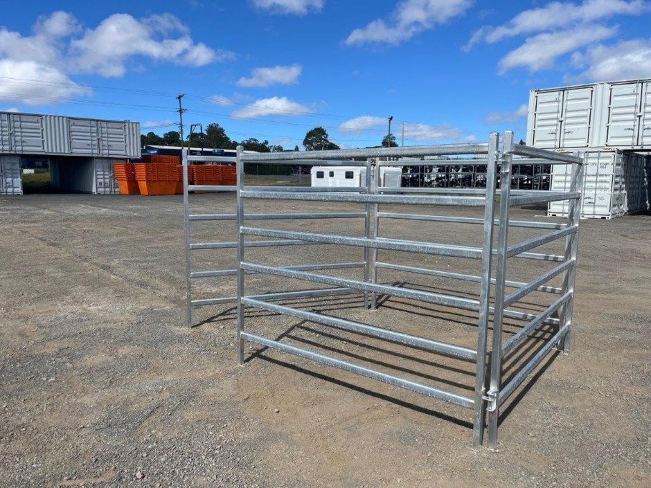 Quantity of 8 Galvanized 6 Rail Panels(Unused),