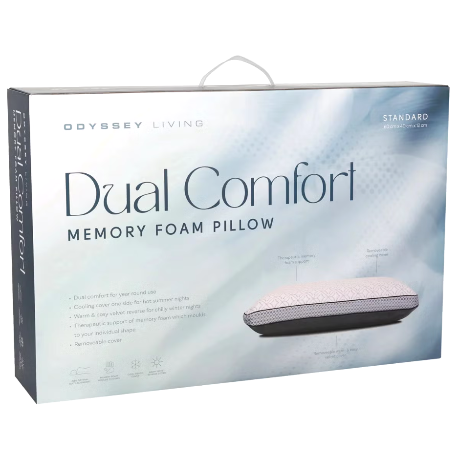 ODYSSEY LIVING Dual Comfort Memory Foam Pillow.