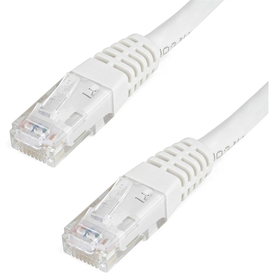 StarTech.com Cat5 Ethernet Cable - 25 ft - White - Patch Cable - Molded Cat