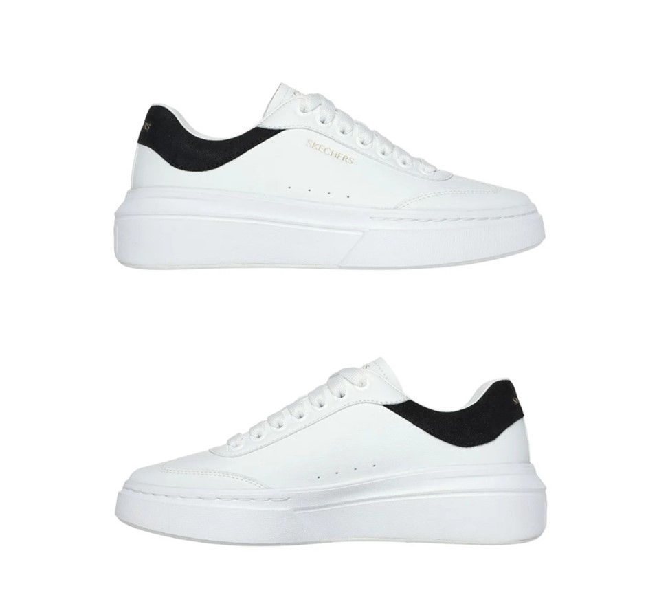 SKECHERS Women's Cordova Court Shoes, Size US10, White/Black (WBK), 185060.