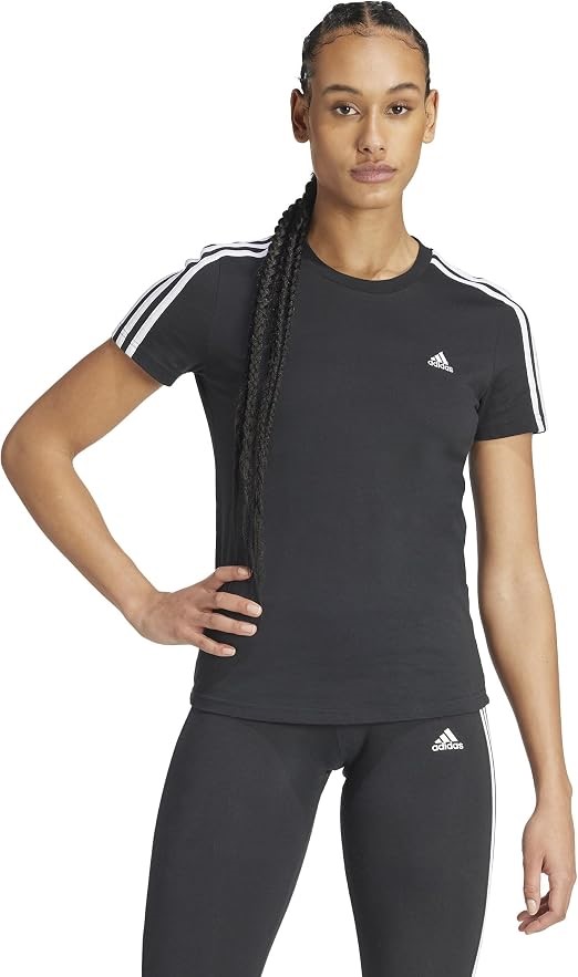 ADIDAS Women's 3S Tee, Size M, Black/White. Buyers Note - Discount Freight