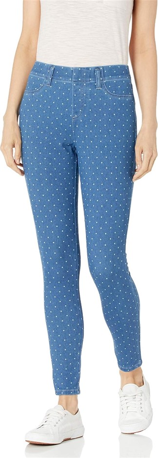 AMAZON ESSENTIALS Women's Pull-On Knit Jegging, Size S(Long), Indigo Wash W