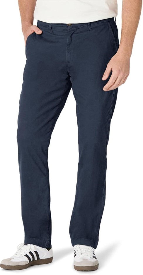 AMAZON ESSENTIALS Men's Athletic-Fit Stretch Chino Pant, 28W x 32L, Navy, A