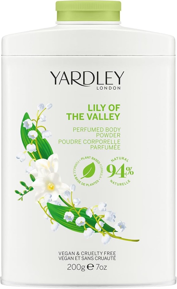 YARDLEY Lily of the Valley Perfumed Body Powder, 200g. Buyers Note - Disco