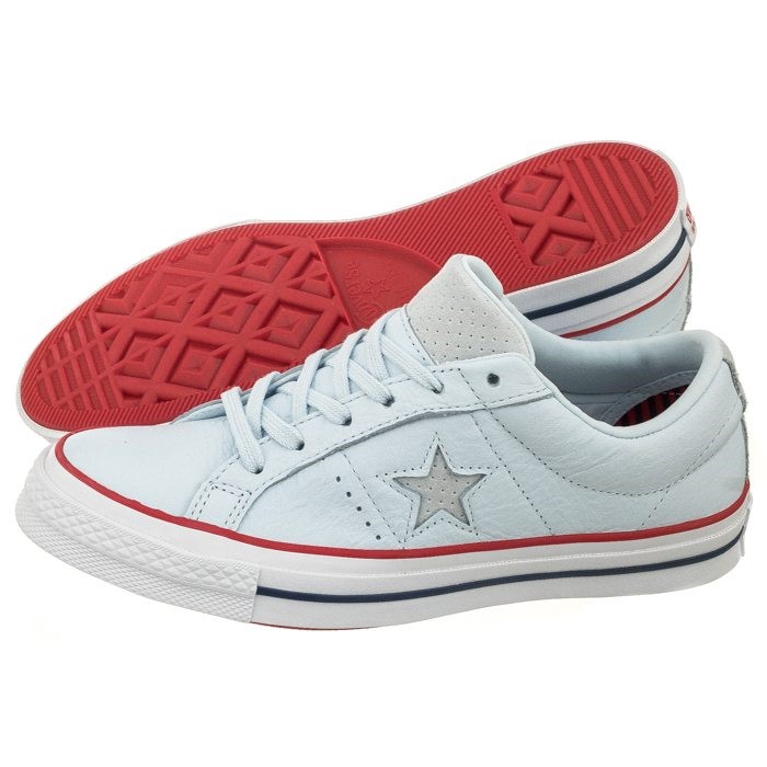 CONVERSE Unisex One Star OX Shoes, US3M5W/EU35, Blue Tint/Gym Red/White. B