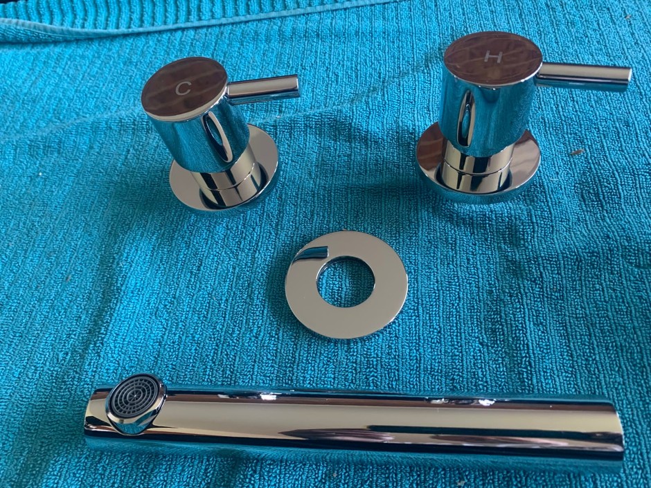 1 x Wall Spout with Hot and Cold Mixers (Unused)